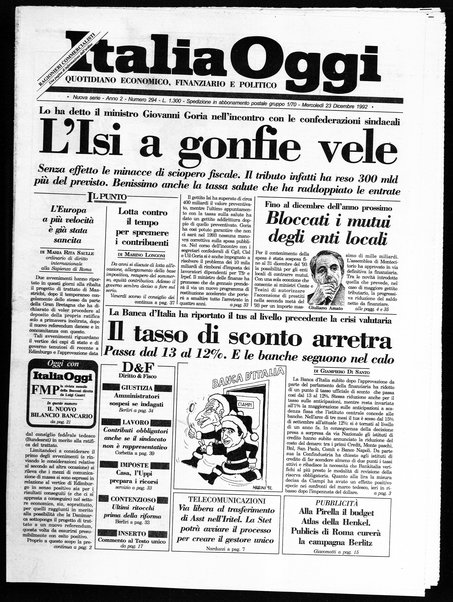 Italia oggi : quotidiano di economia finanza e politica